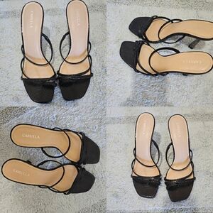 Carvela Black Leather Women's Sandals.